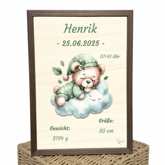 personalisierte Geburtstafel Holz