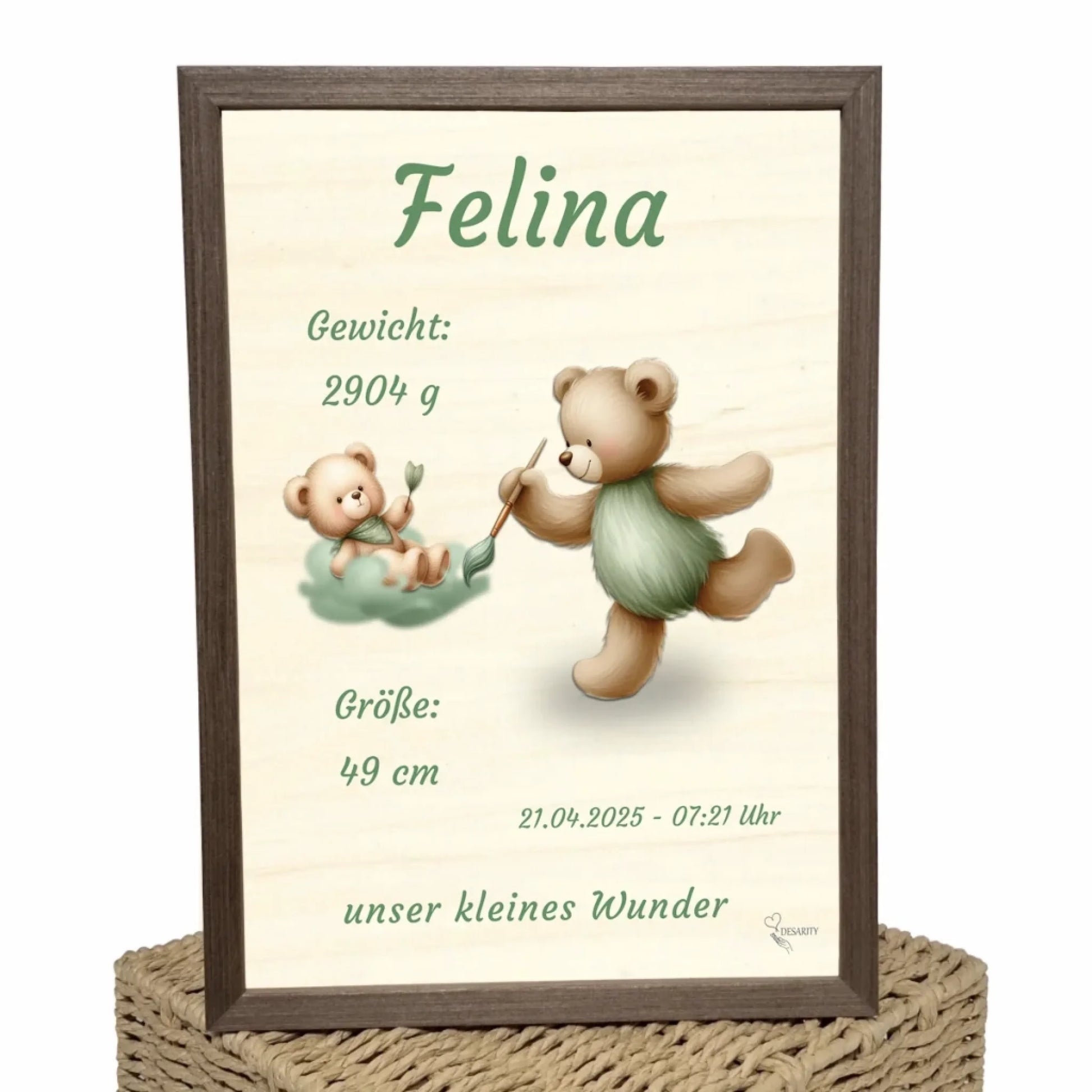 personalisierte Geburtstafel Holz