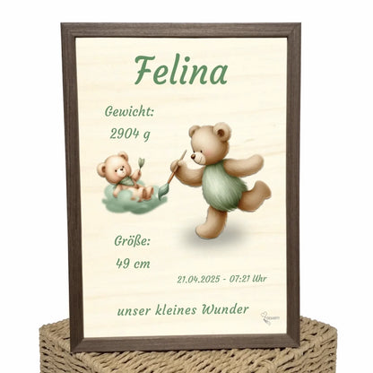 personalisierte Geburtstafel Holz