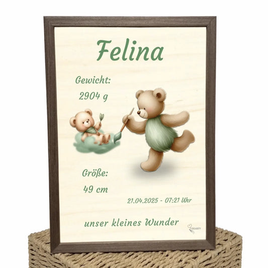 personalisierte Geburtstafel Holz