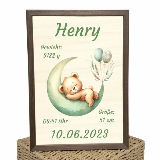 personalisierte Geburtstafel Holz