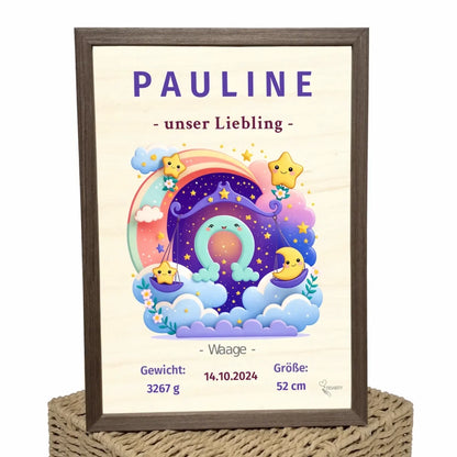personalisierte Geburtstafel Holz