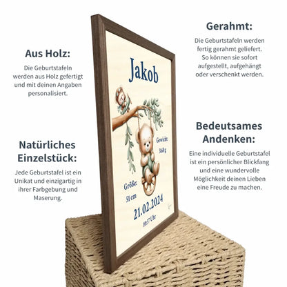 personalisierte Geburtstafel Holz