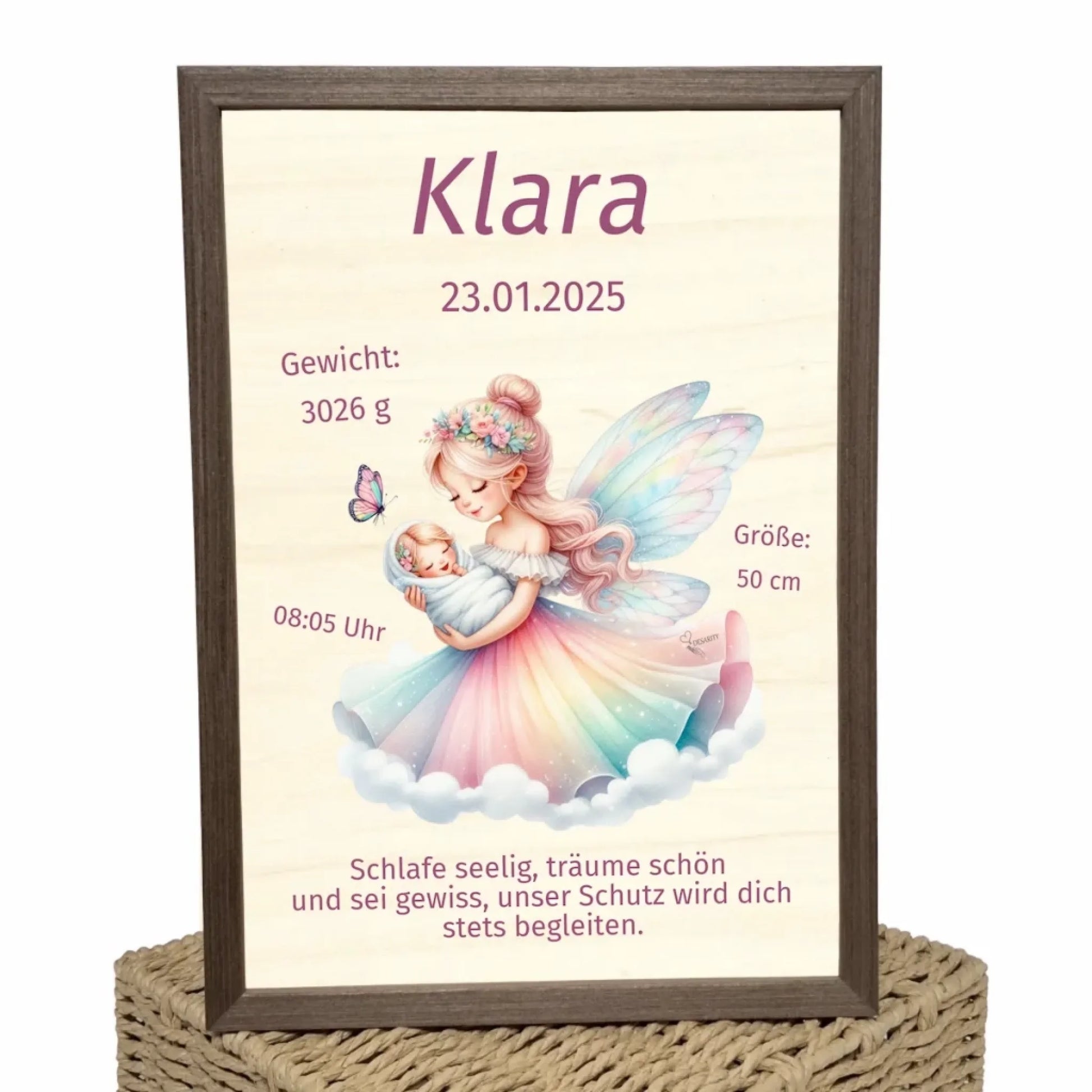 personalisierte Geburtstafel Holz