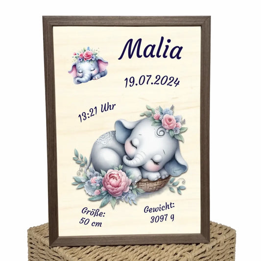 personalisierte Geburtstafel Holz