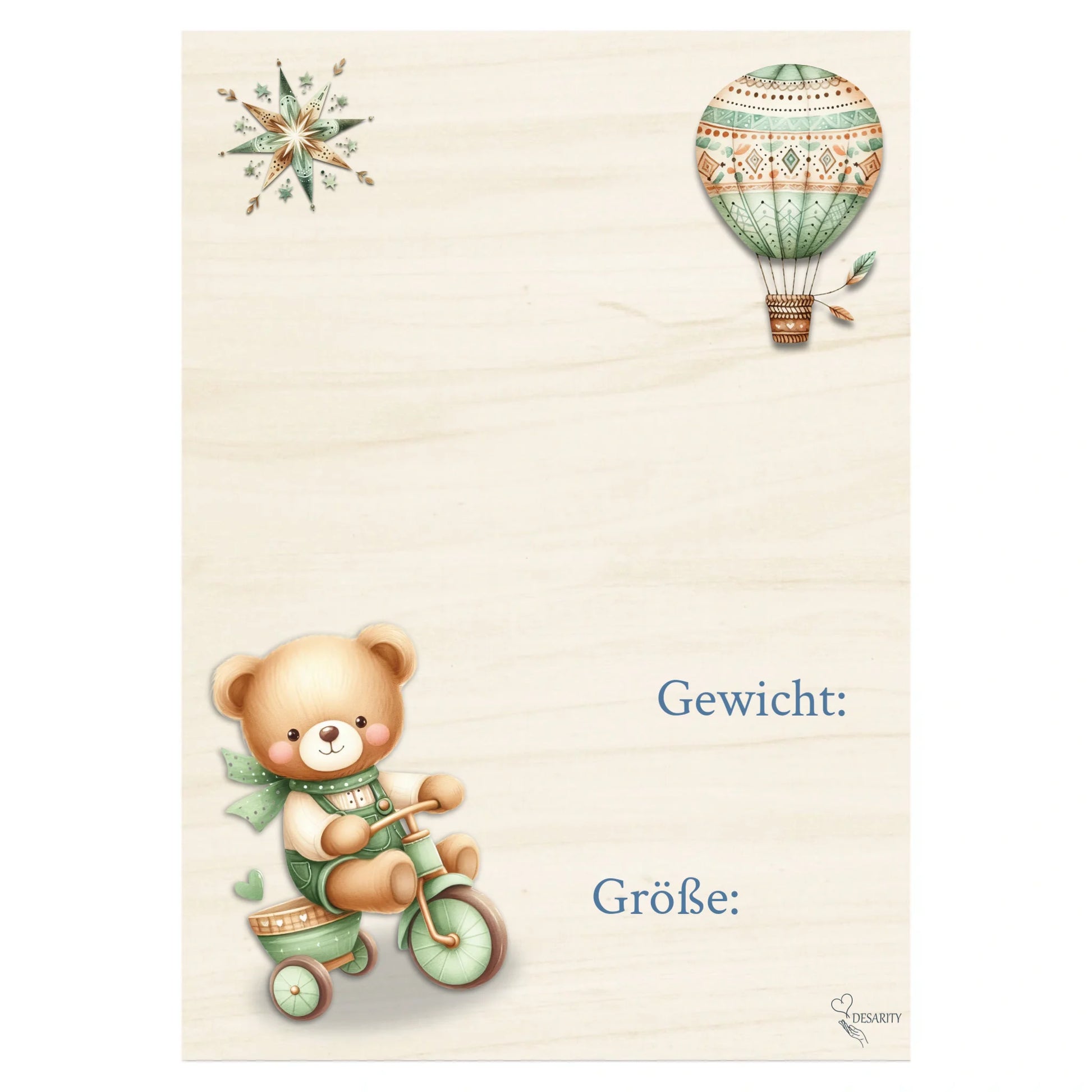 Geburtstafel aus Holz 