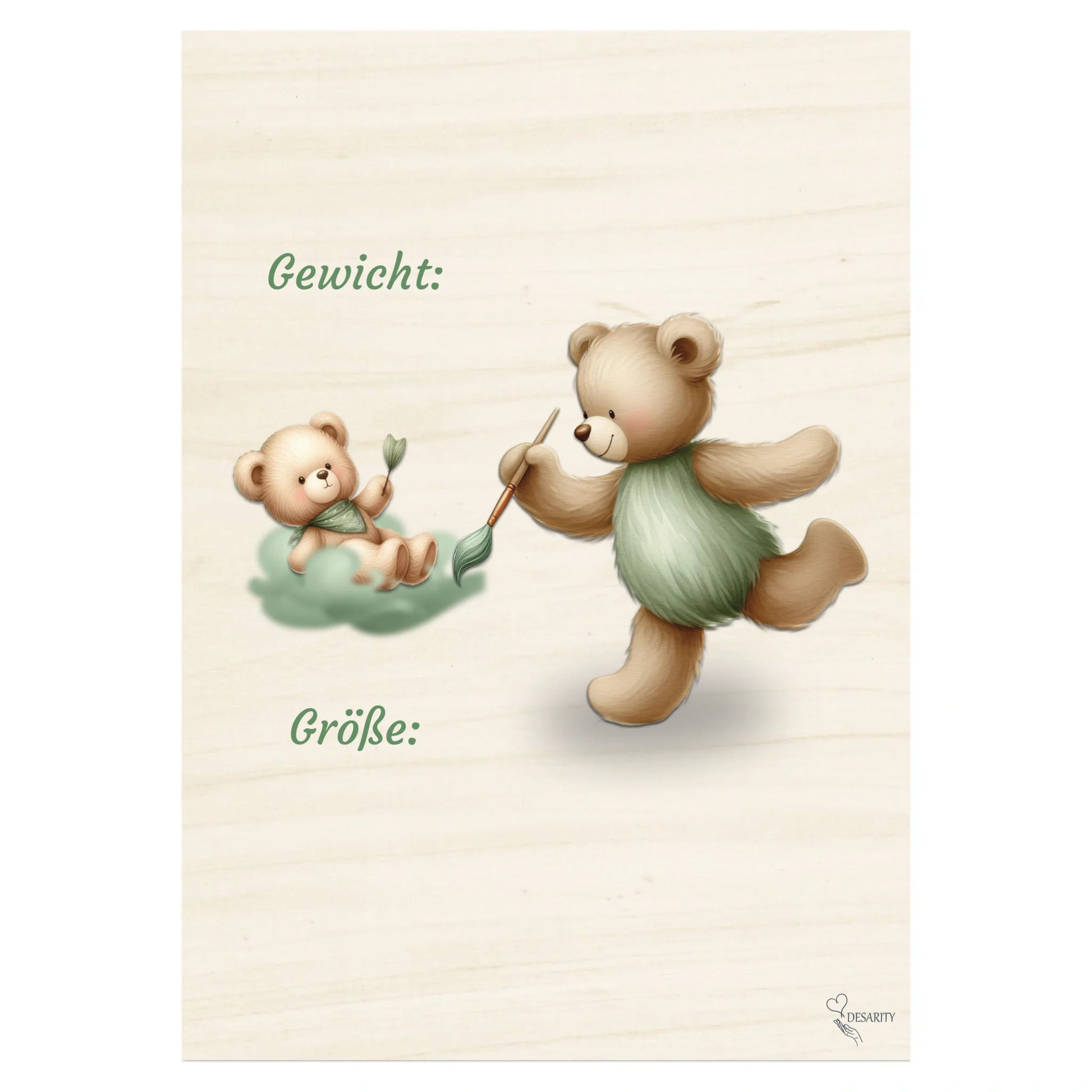 Geburtstafel aus Holz 