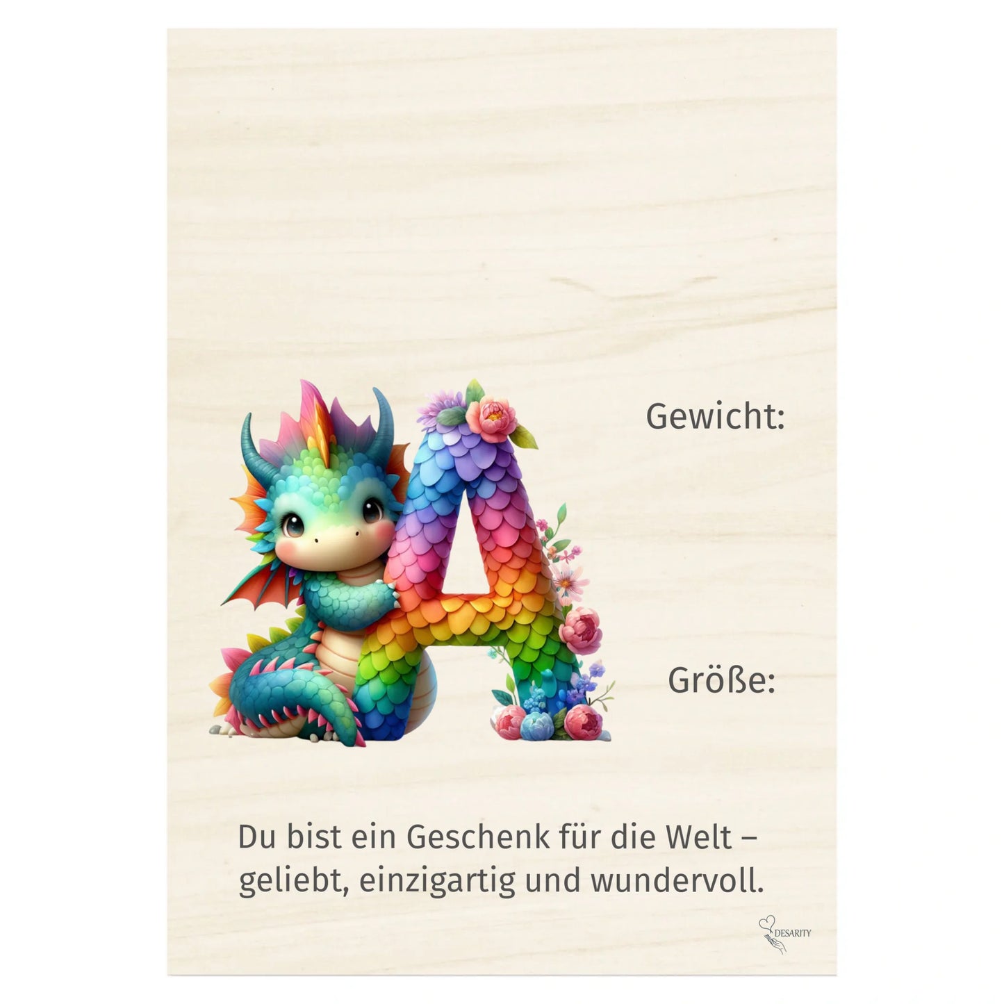 Geburtstafel aus Holz 