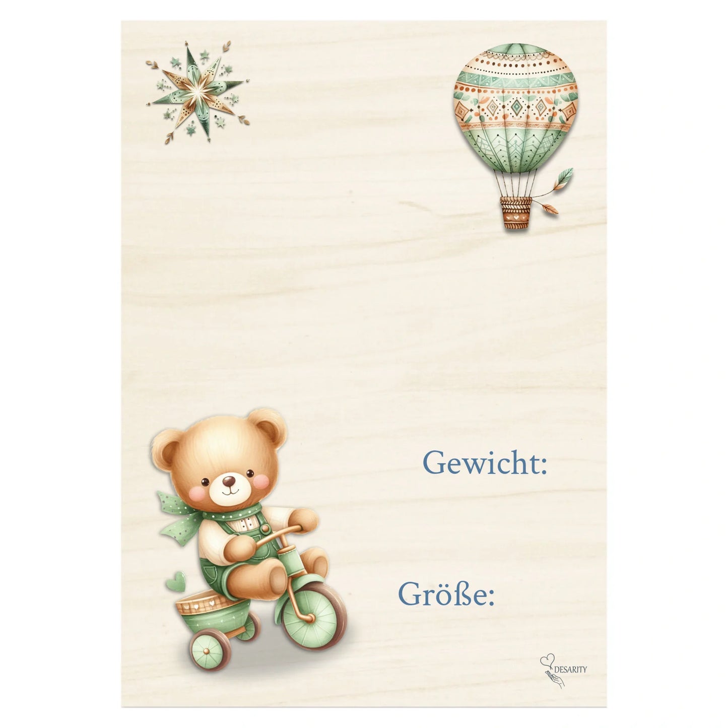 Geburtstafel aus Holz 