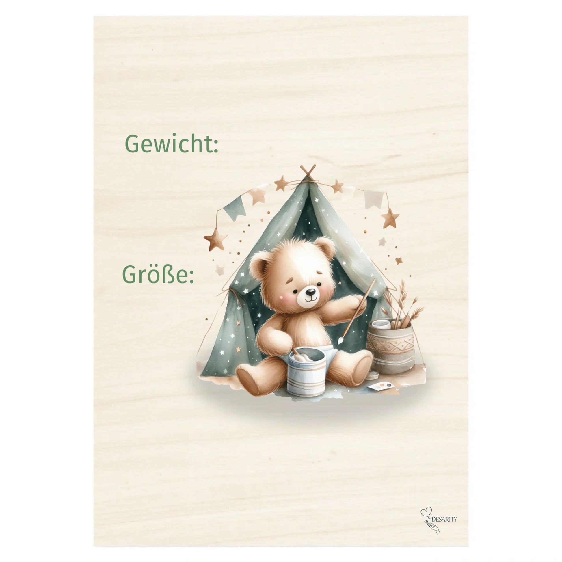Geburtstafel aus Holz 