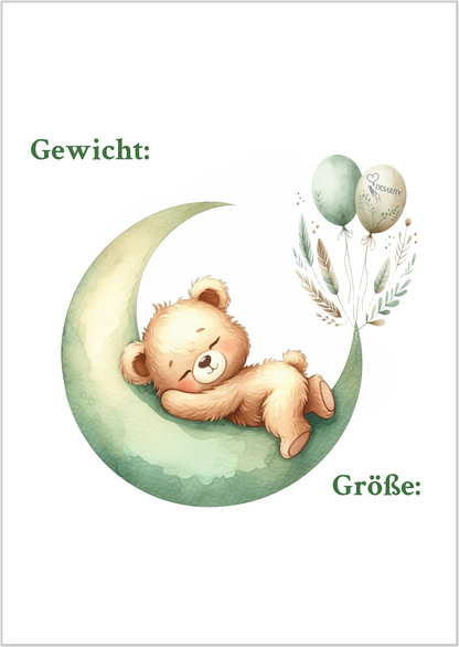 premium Geburtsposter A4 personalisiert