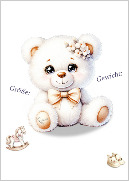 premium Geburtsposter A4 personalisiert
