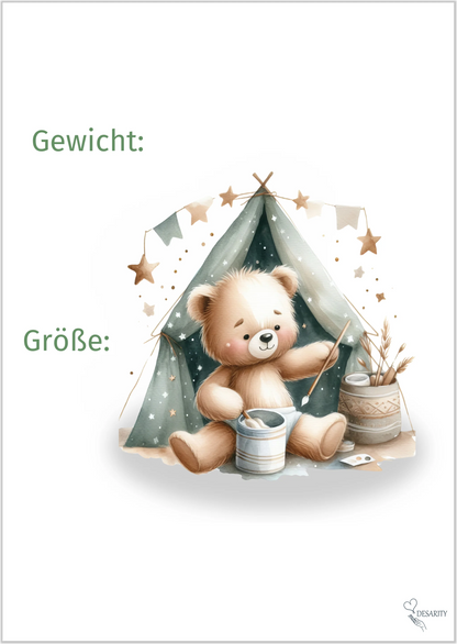 premium Geburtsposter A4 personalisiert