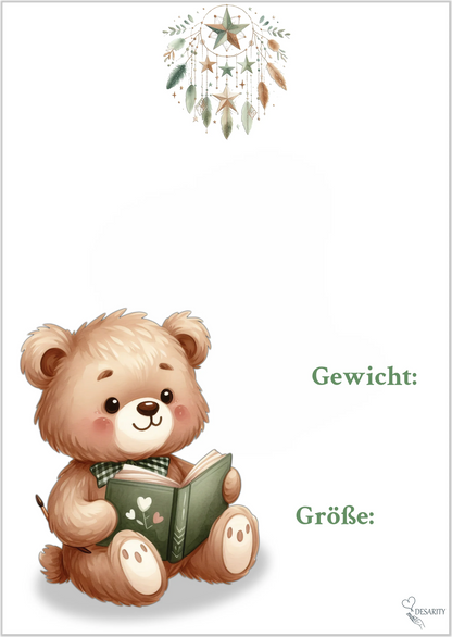 premium Geburtsposter A4 personalisiert