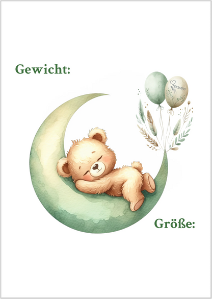 premium Geburtsposter A3 personalisiert