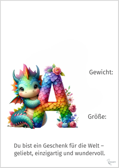 premium Geburtsposter A4 personalisiert