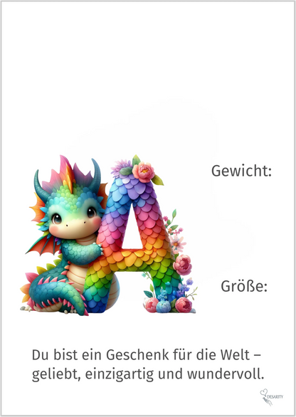 premium Geburtsposter A3 personalisiert