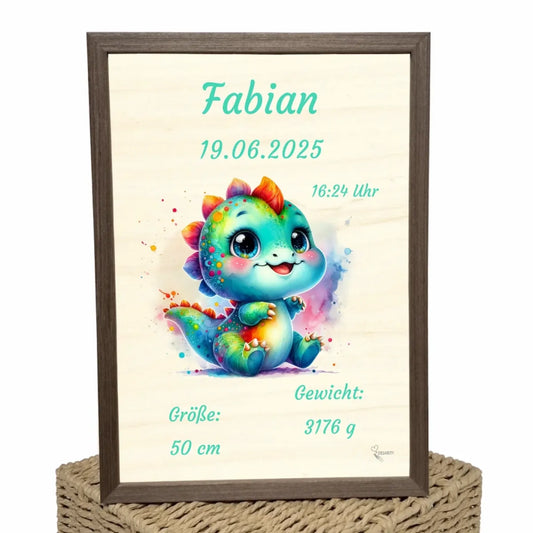 personalisierte Geburtstafel Holz