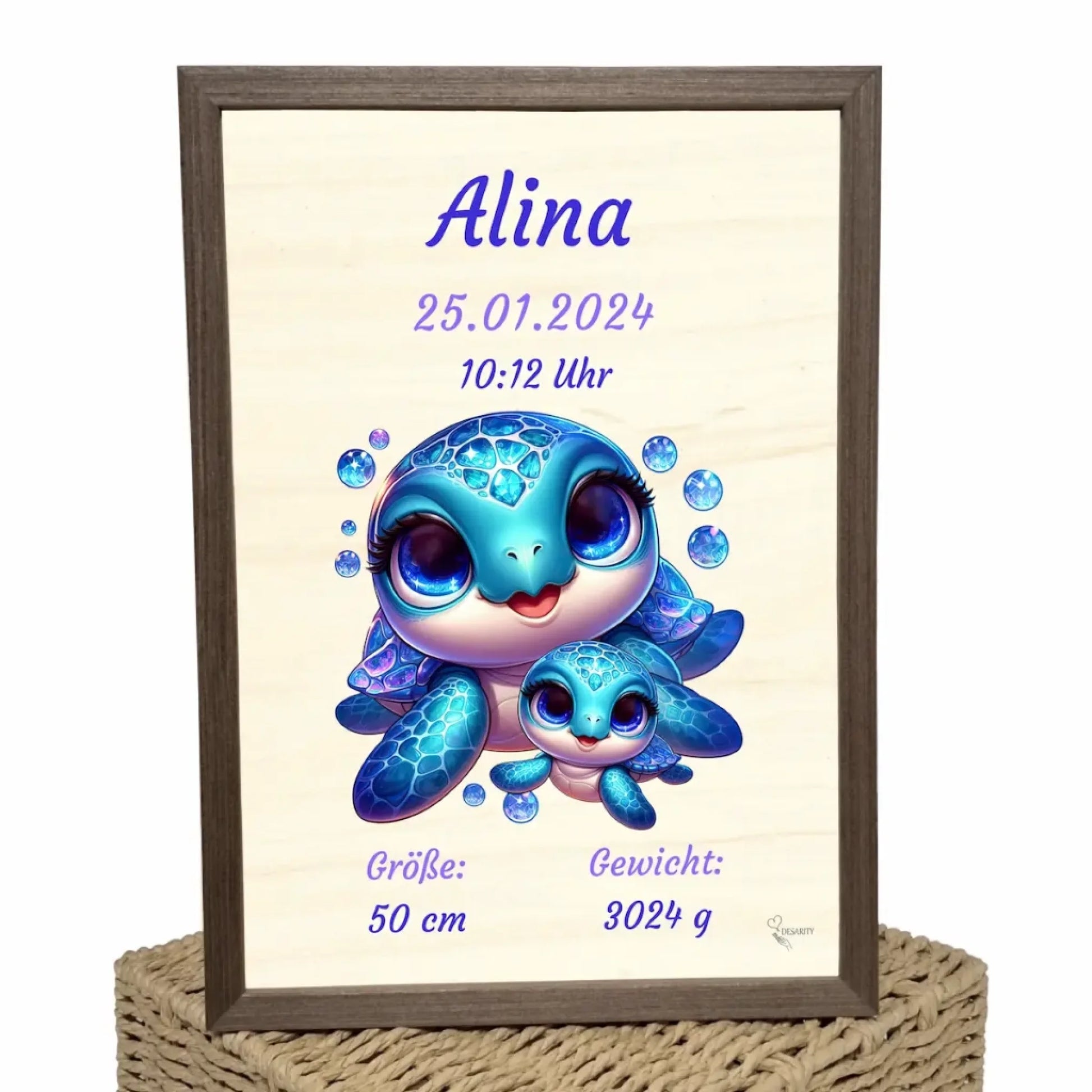personalisierte Geburtstafel Holz