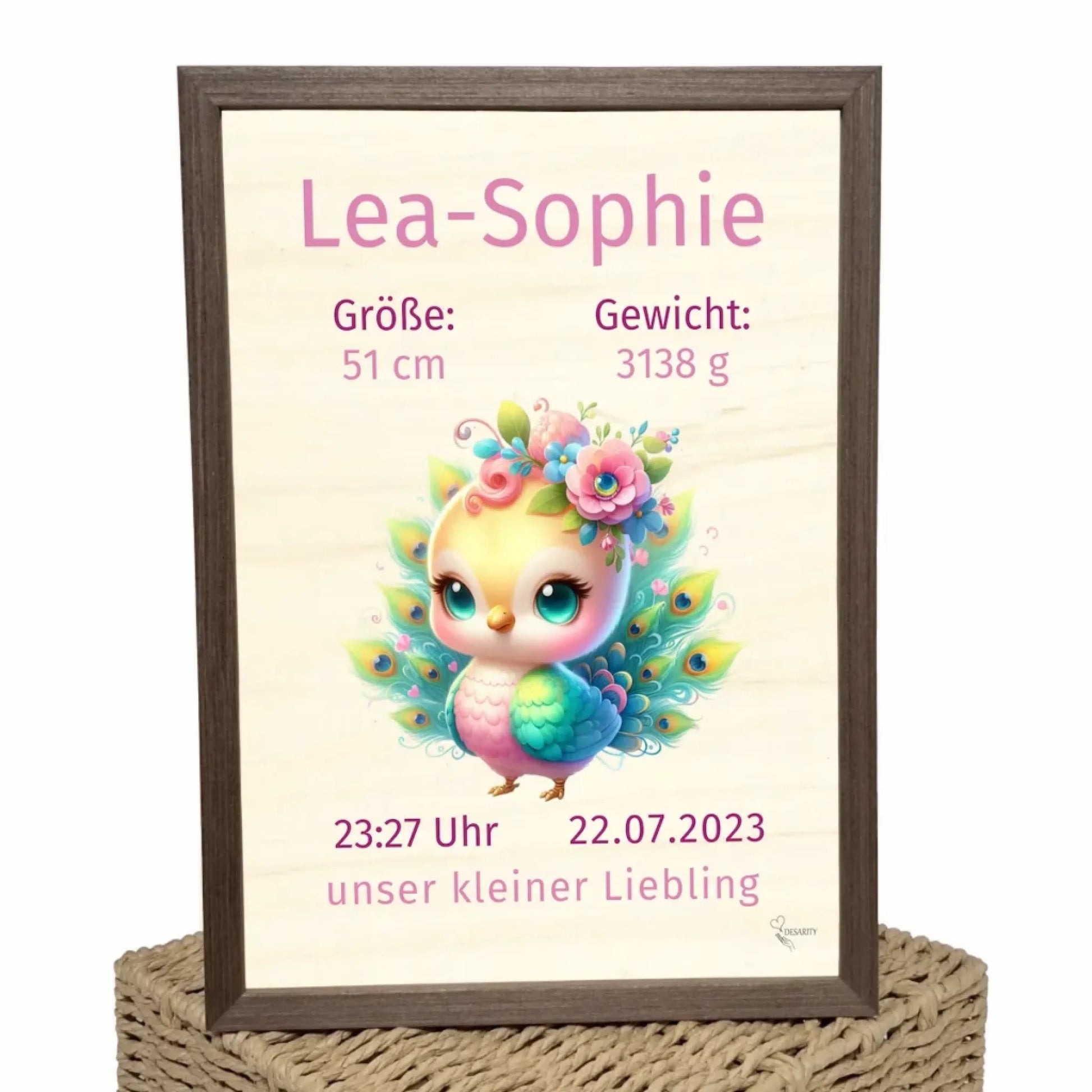 personalisierte Geburtstafel Holz