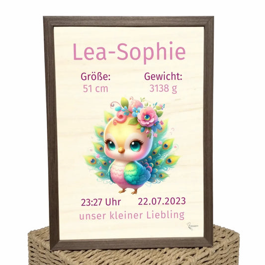 personalisierte Geburtstafel Holz