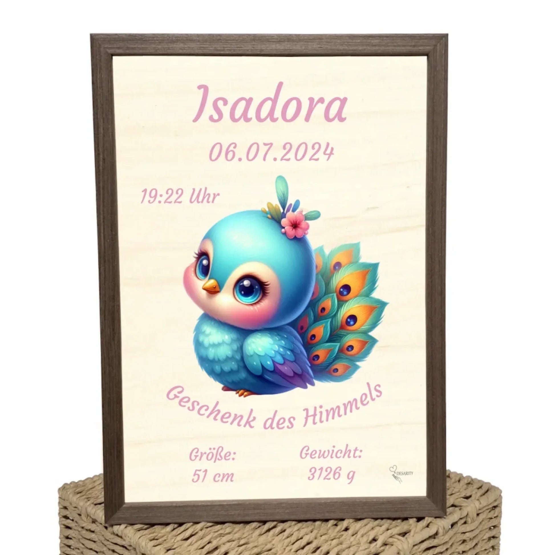personalisierte Geburtstafel Holz