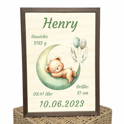 personalisierte Geburtstafel Holz