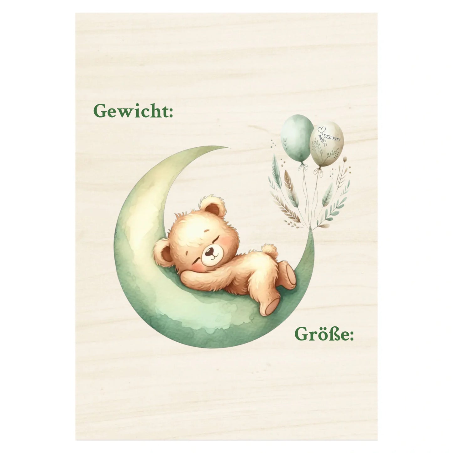 Geburtstafel aus Holz 