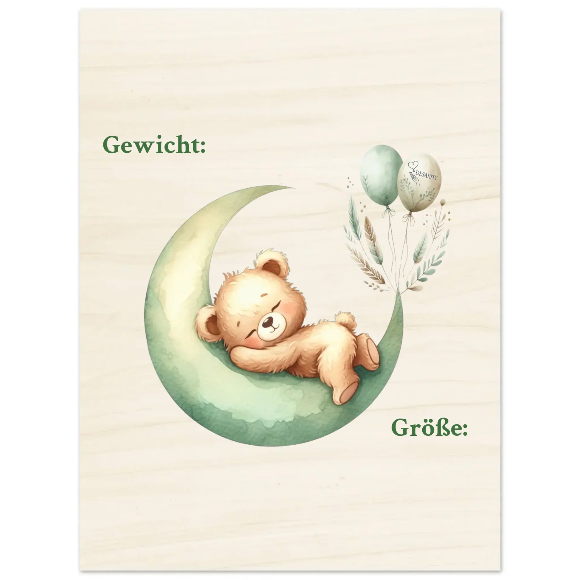 Geburtstafel aus Holz 