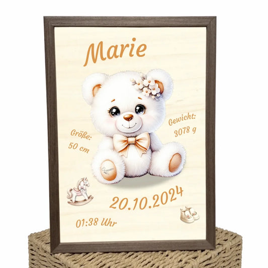 personalisierte Geburtstafel Holz