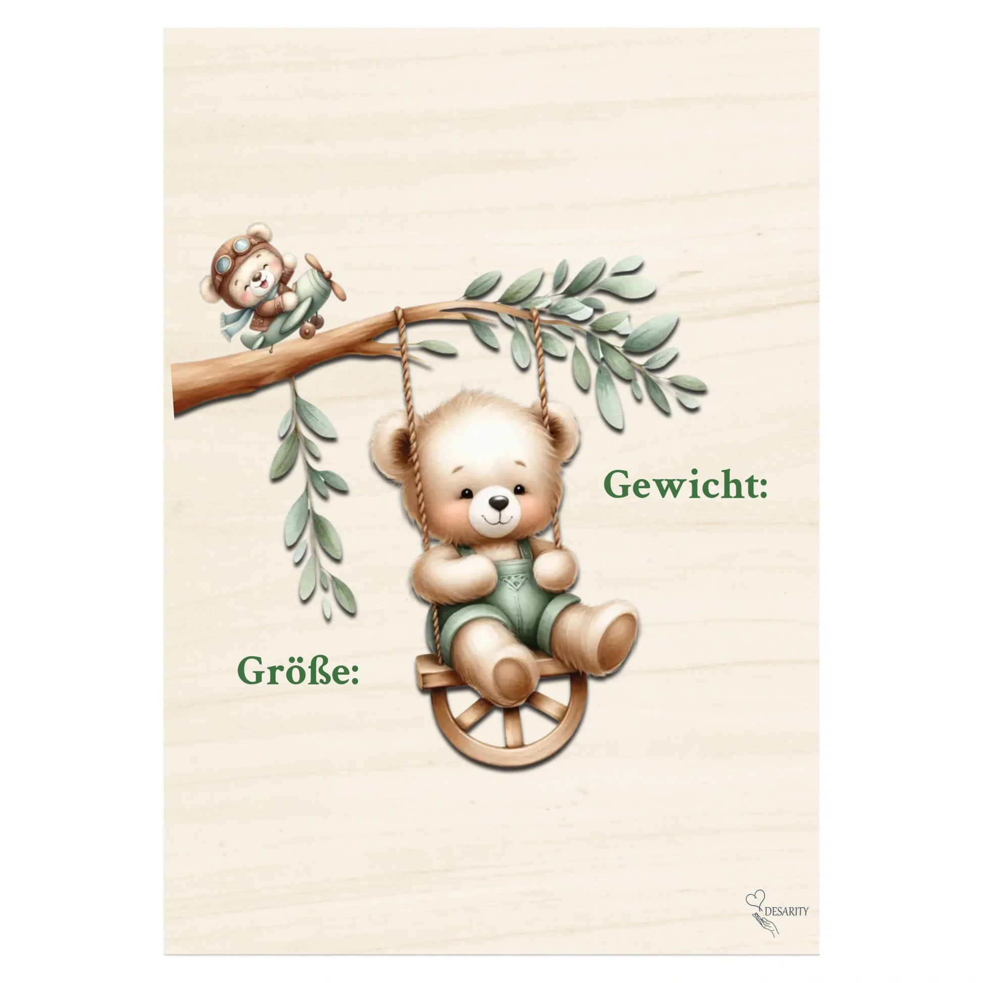 Geburtstafel aus Holz 