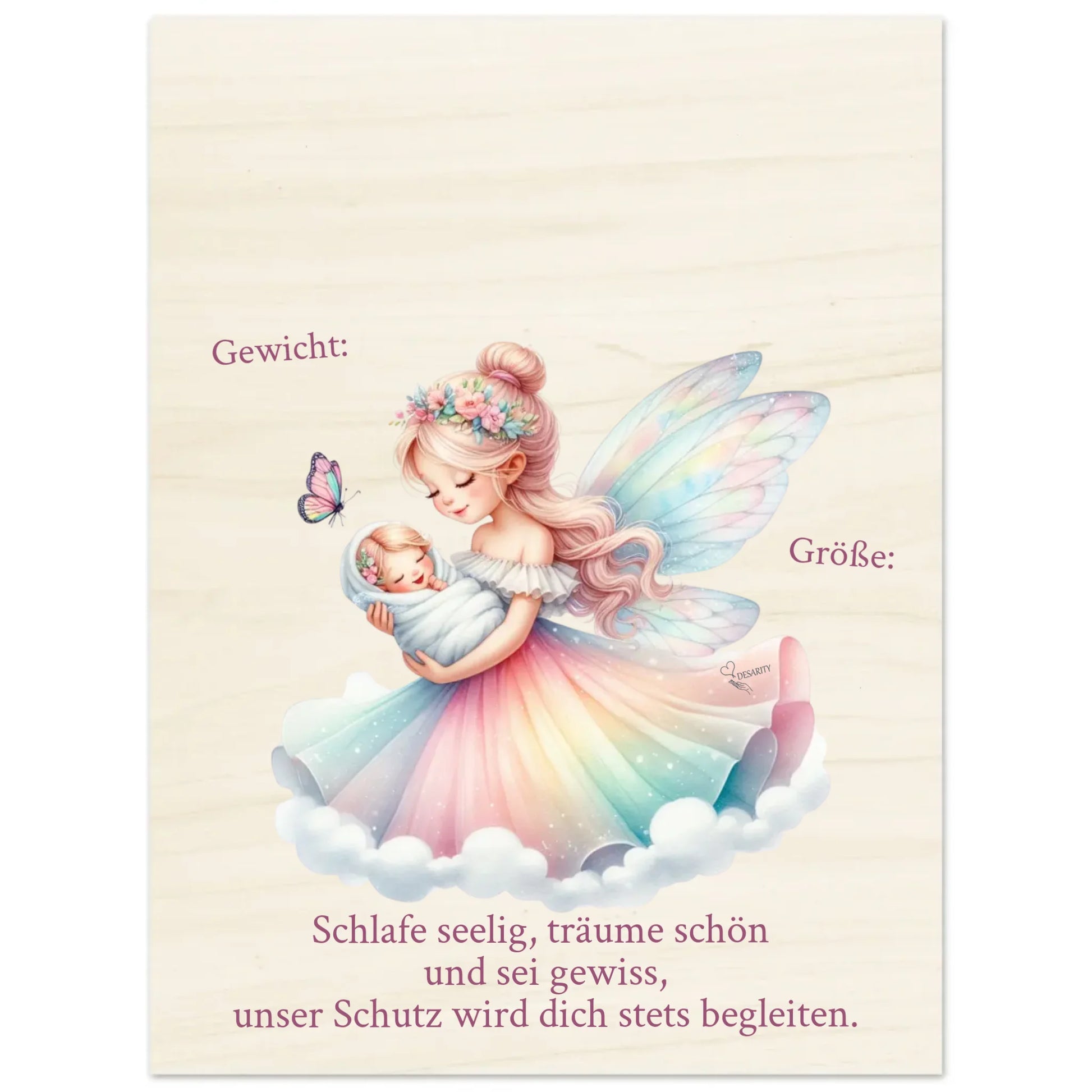 Geburtstafel aus Holz 