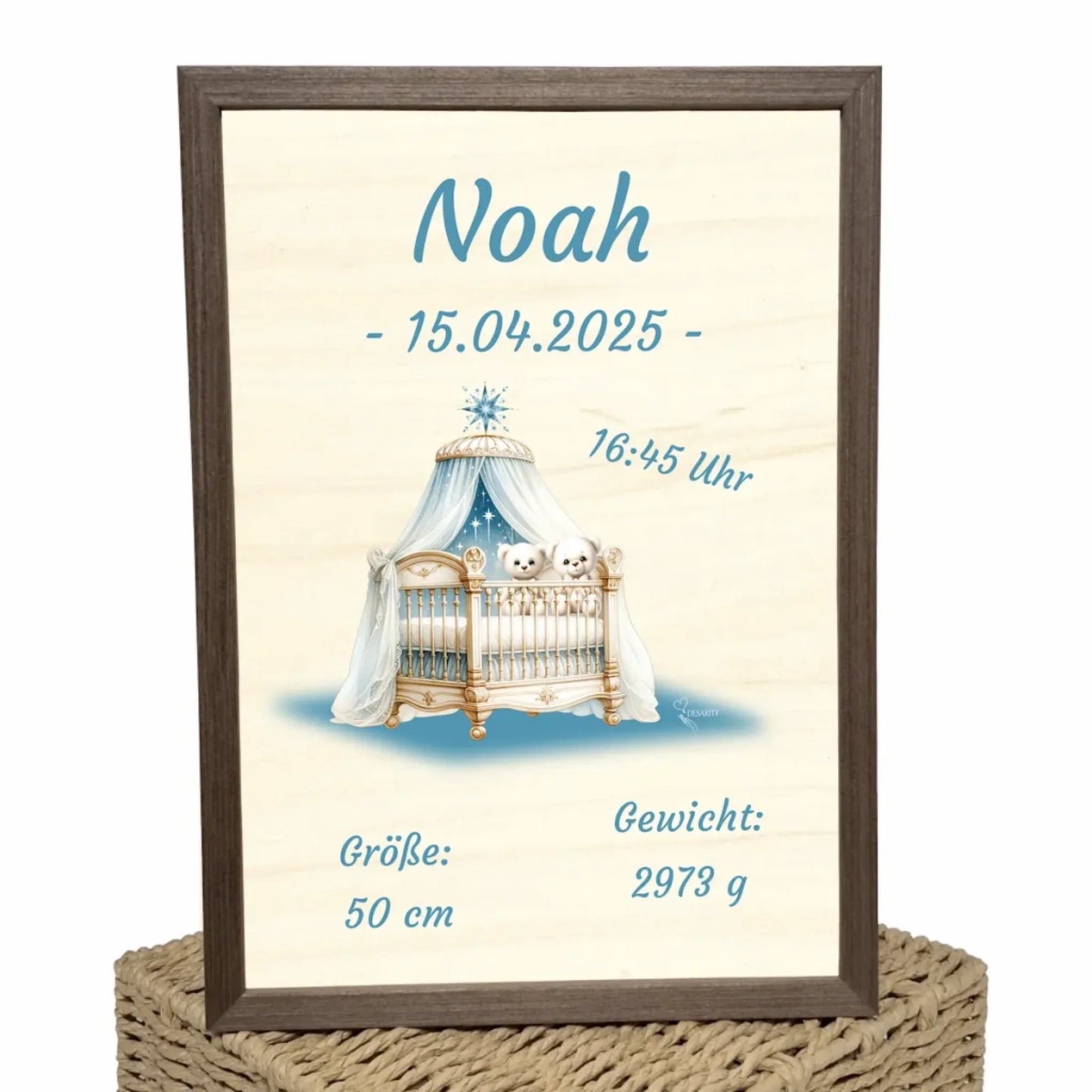 personalisierte Geburtstafel Holz