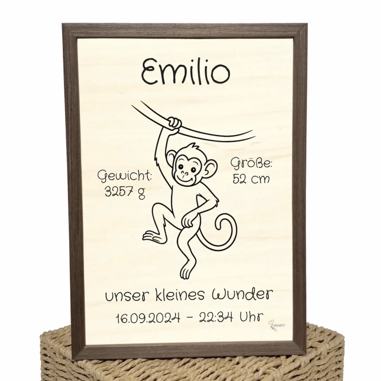 personalisierte Geburtstafel Holz