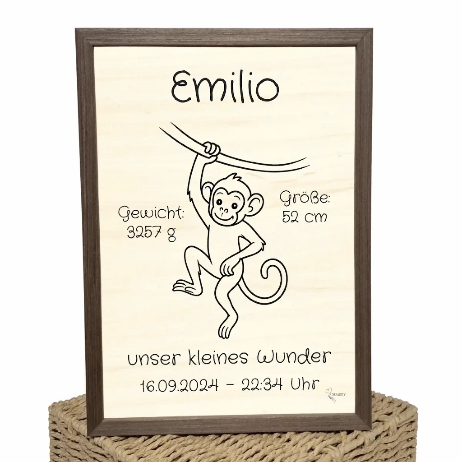 personalisierte Geburtstafel Holz