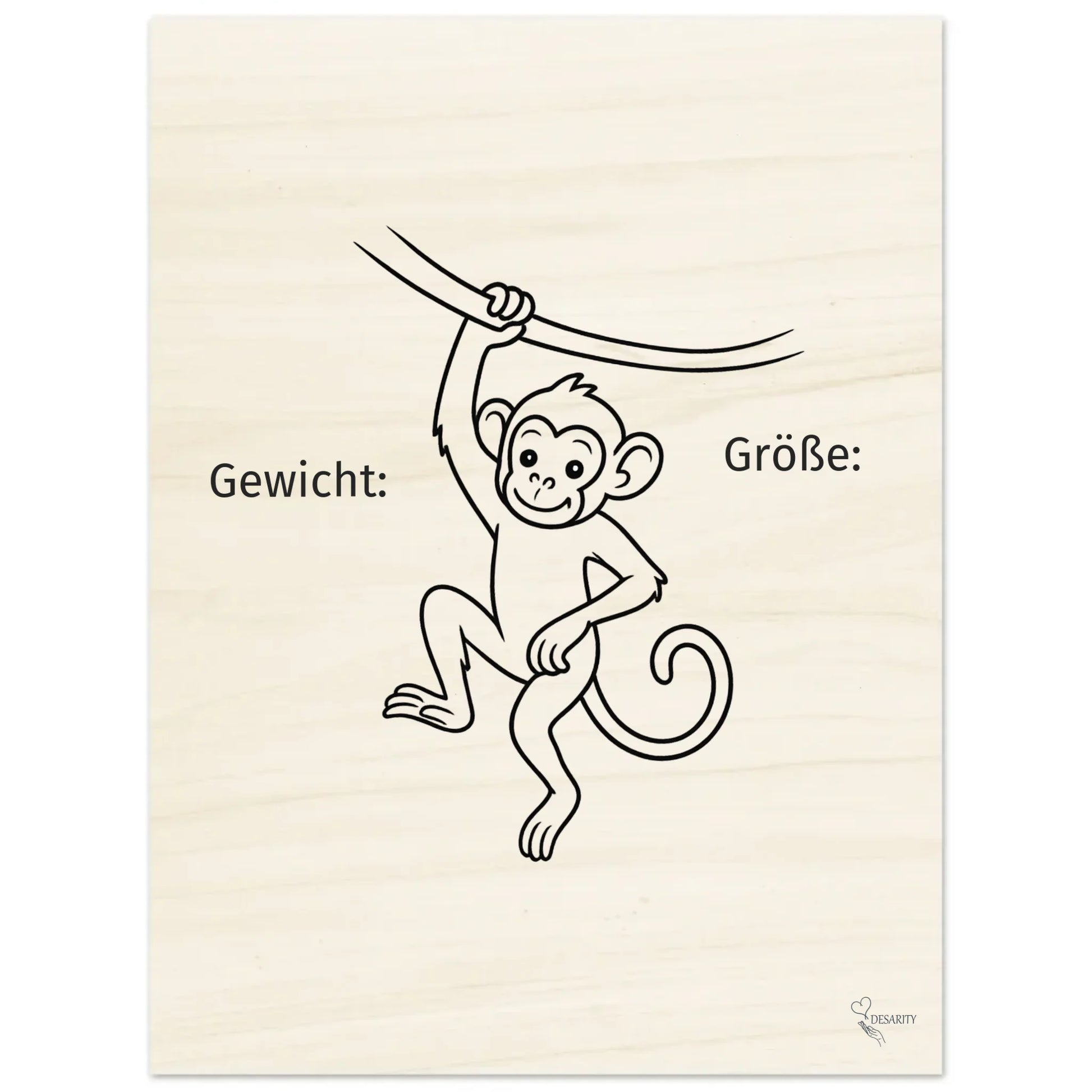 Geburtstafel aus Holz 