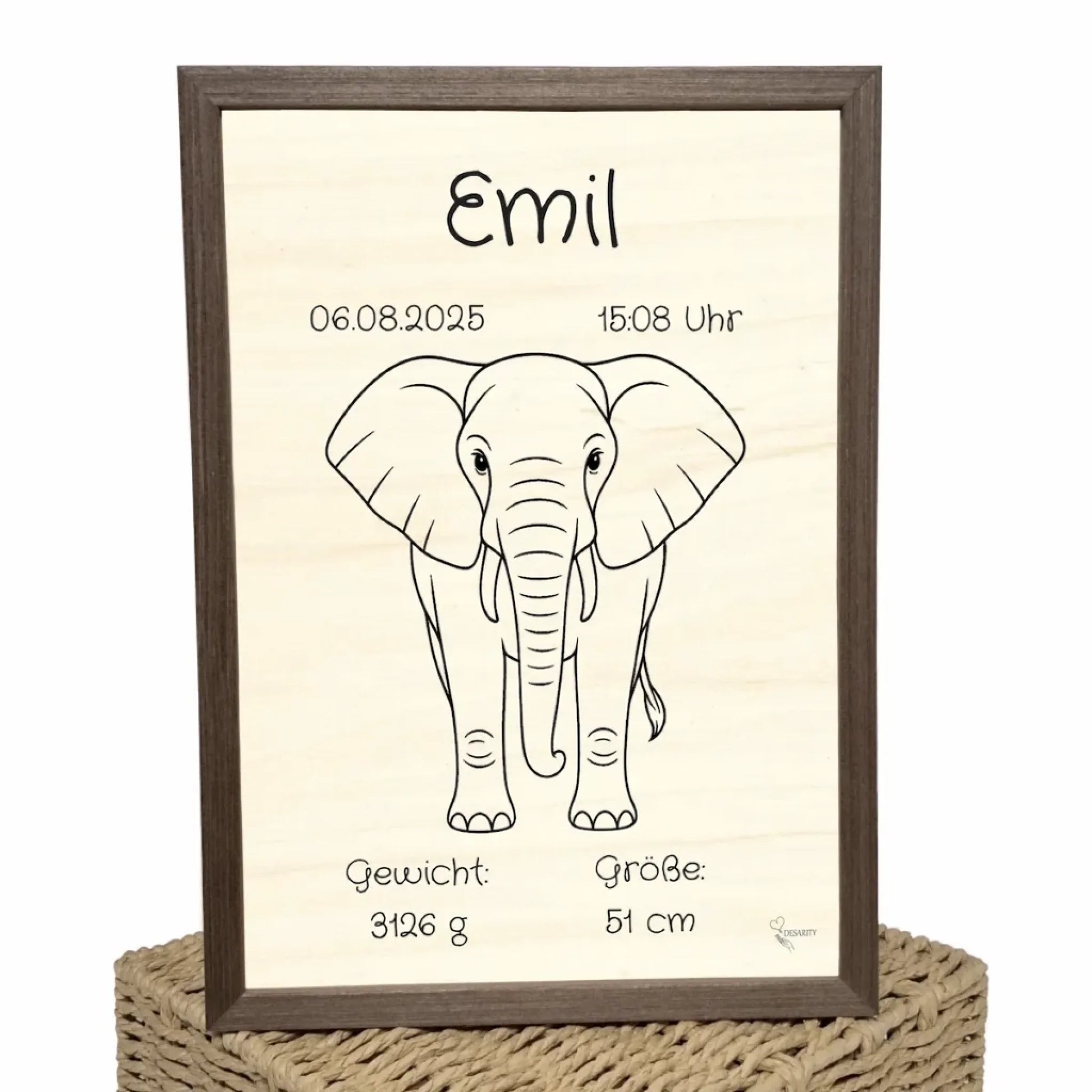 personalisierte Geburtstafel Holz