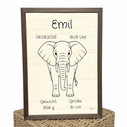 personalisierte Geburtstafel Holz