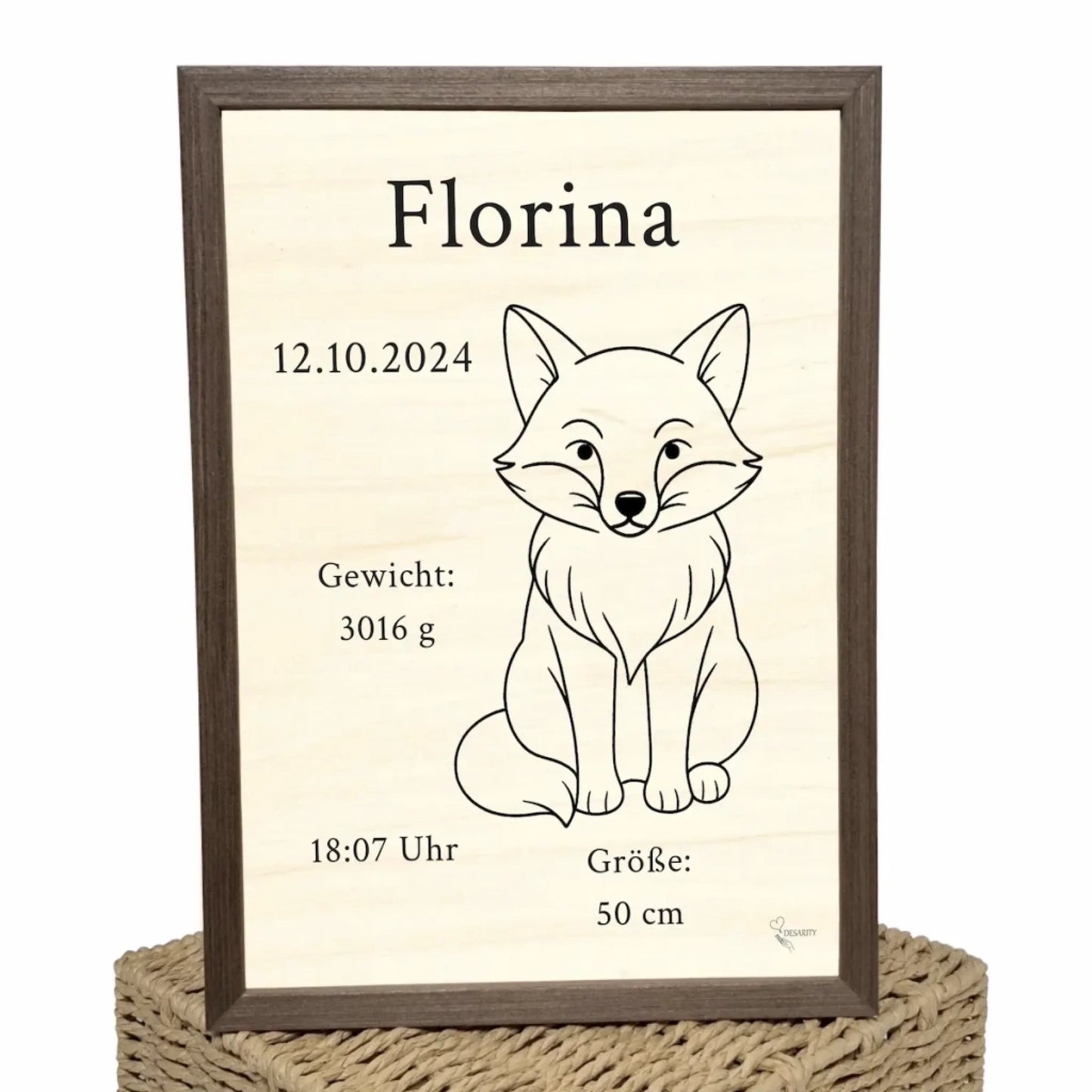 personalisierte Geburtstafel Holz