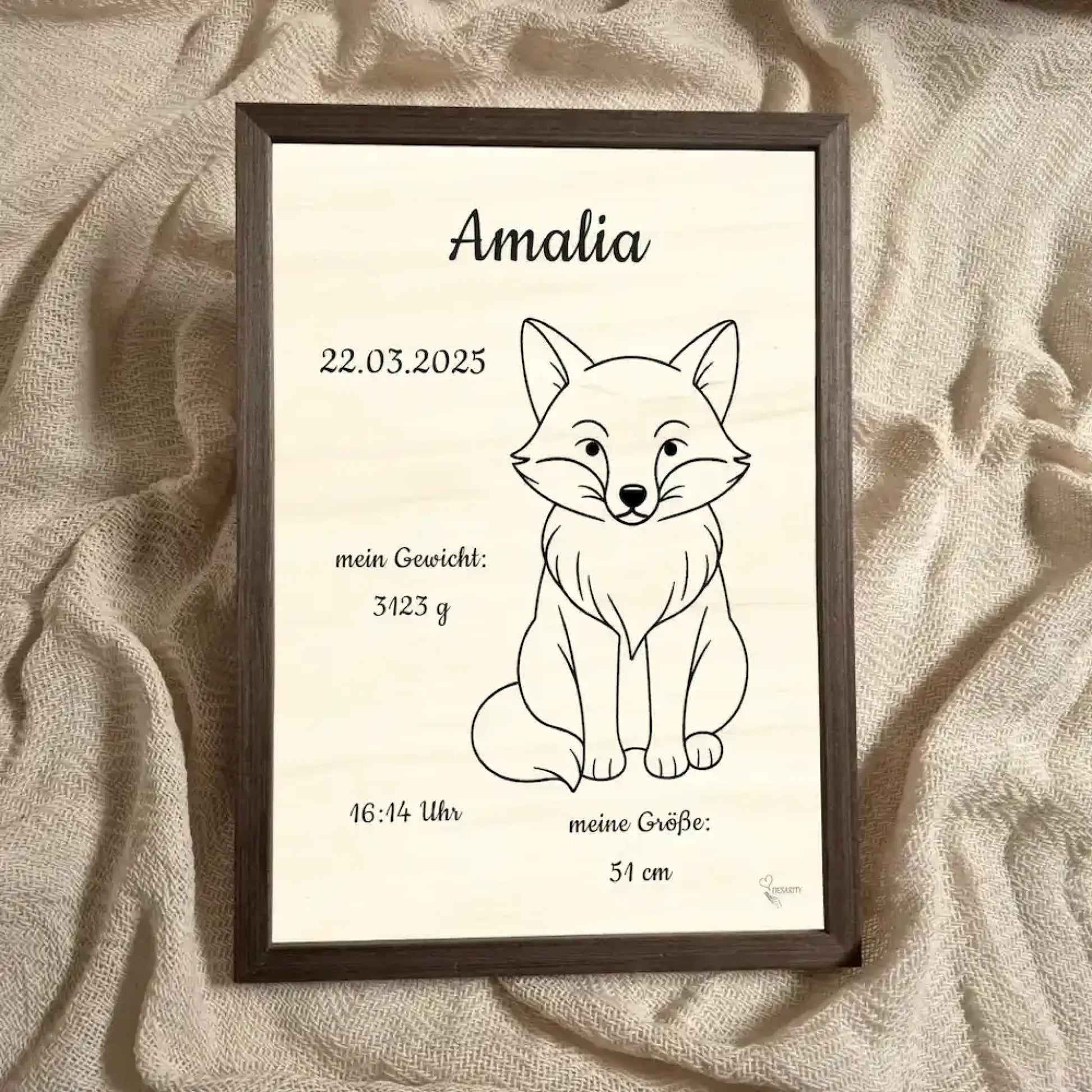 personalisierte Geburtstafel Holz