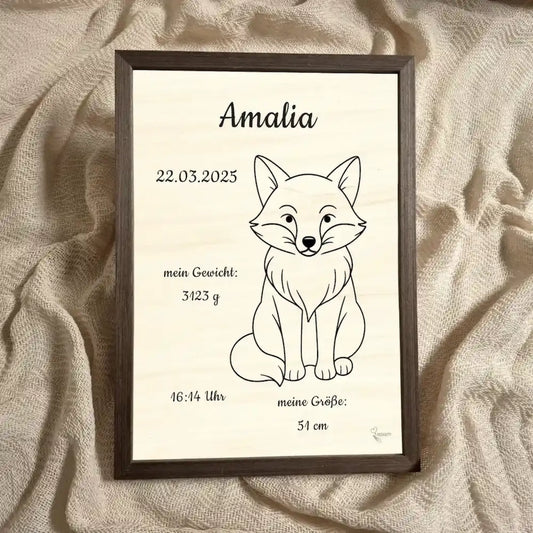 personalisierte Geburtstafel Holz