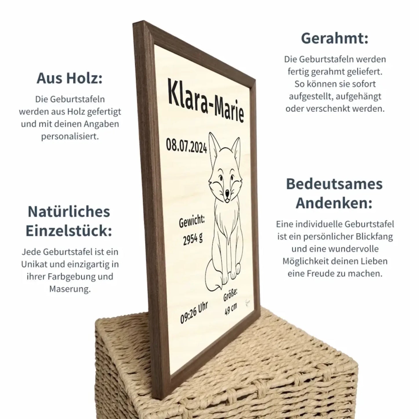 personalisierte Geburtstafel Holz