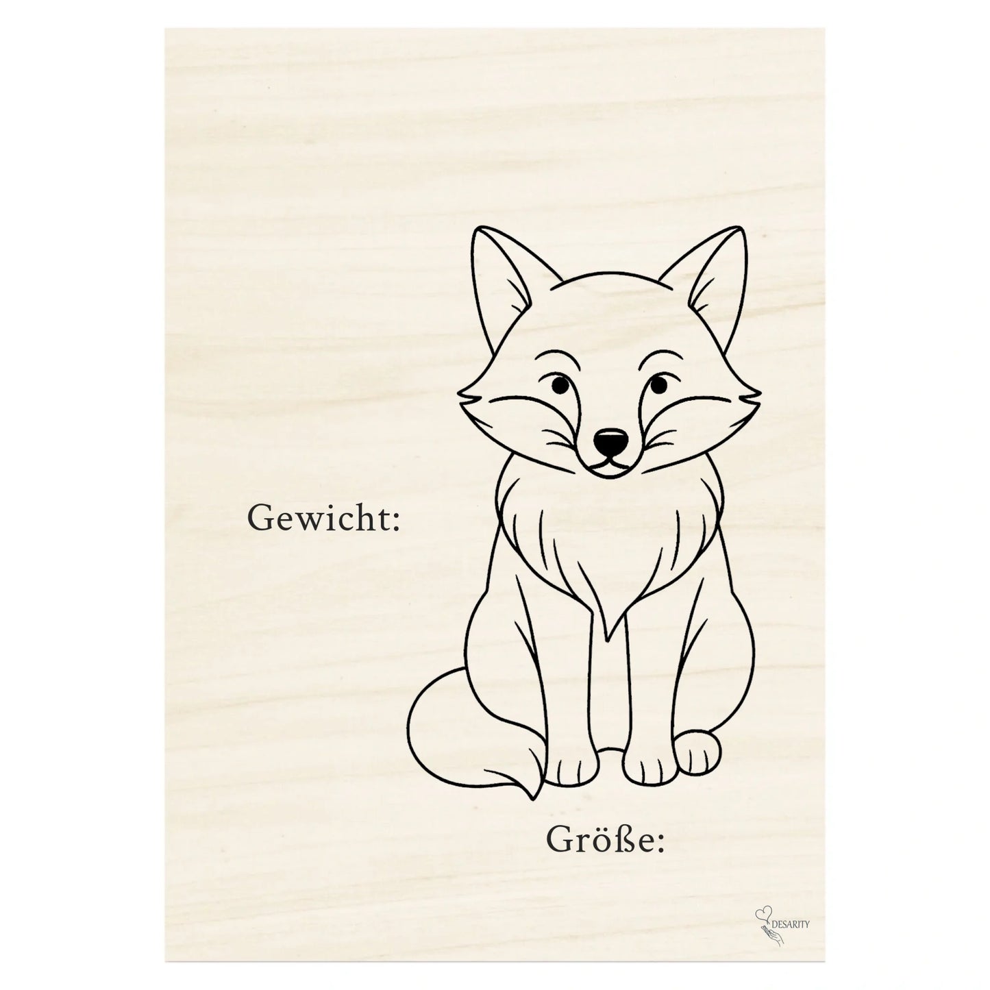 Geburtstafel aus Holz 