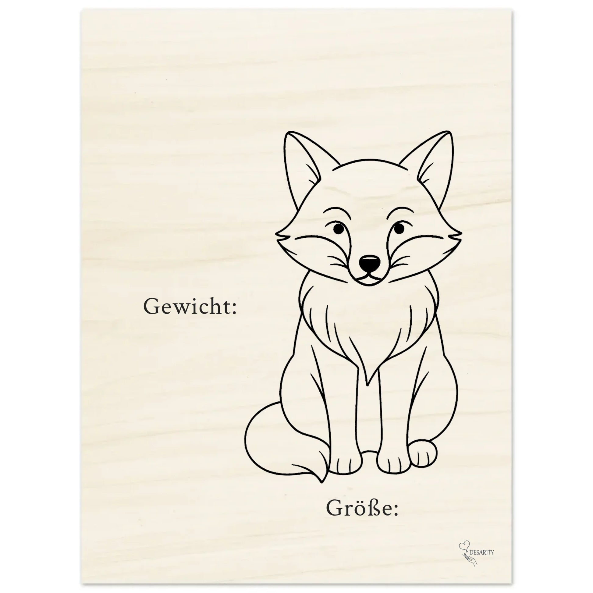 Geburtstafel aus Holz 