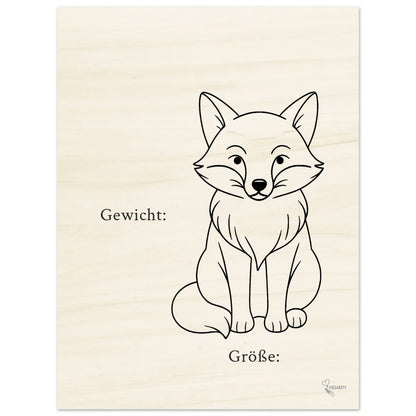 Geburtstafel aus Holz 