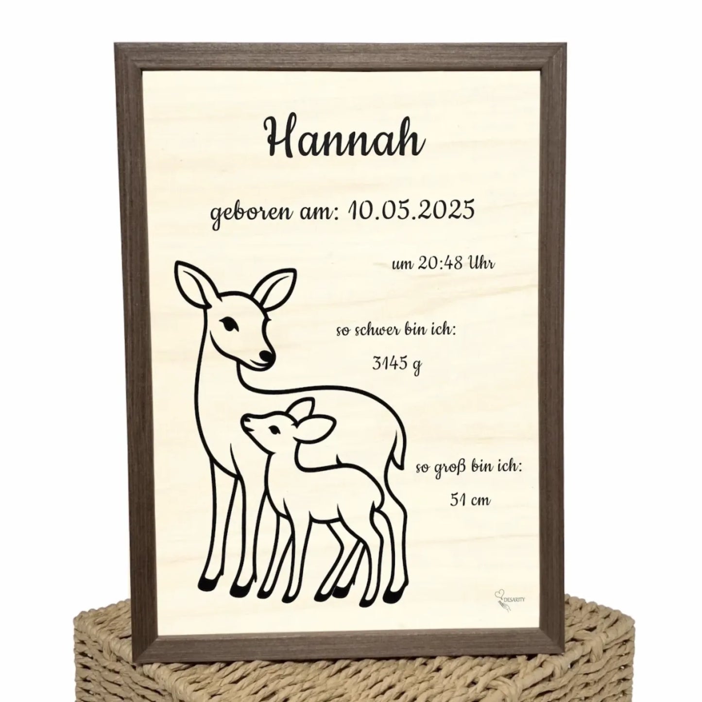 personalisierte Geburtstafel Holz