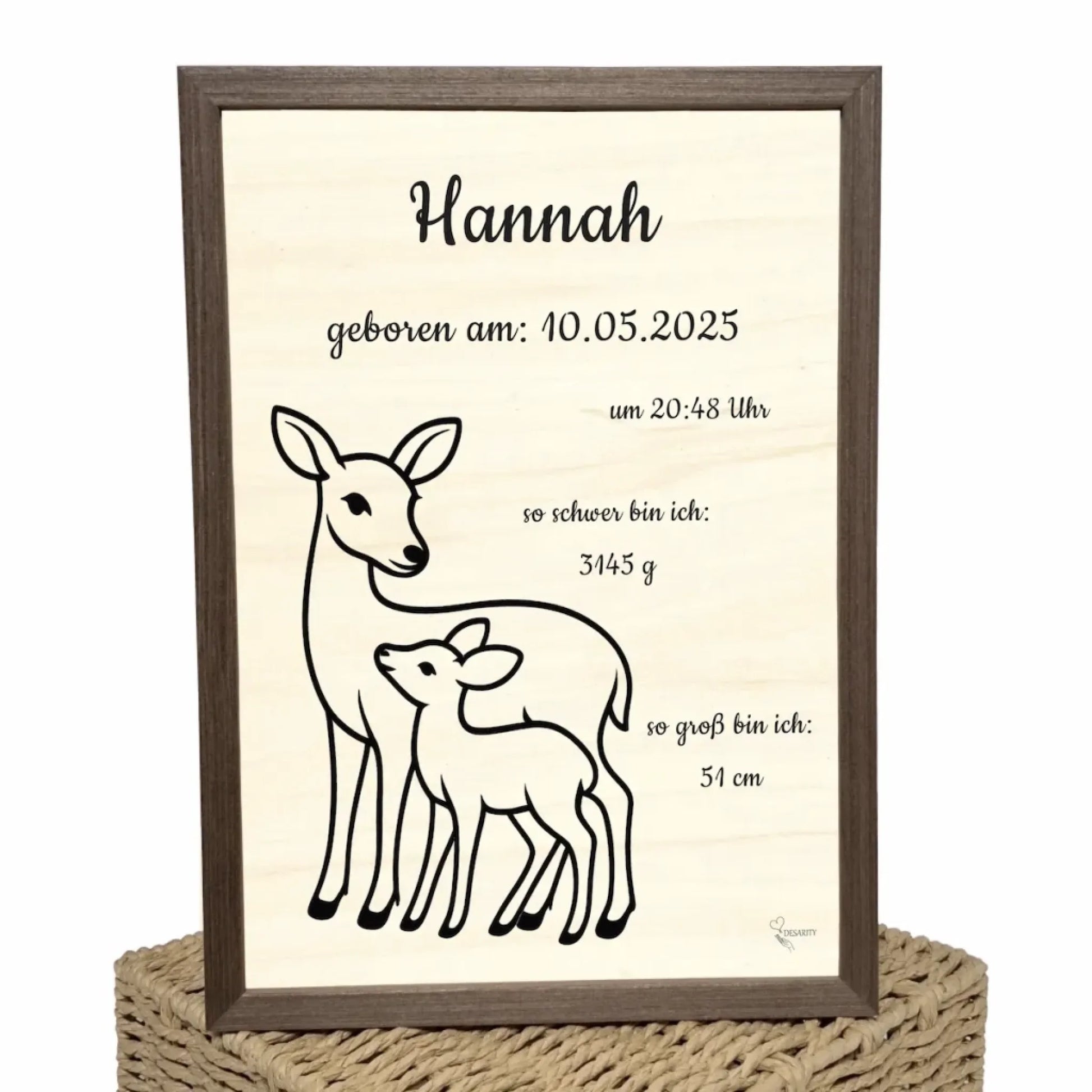 personalisierte Geburtstafel Holz