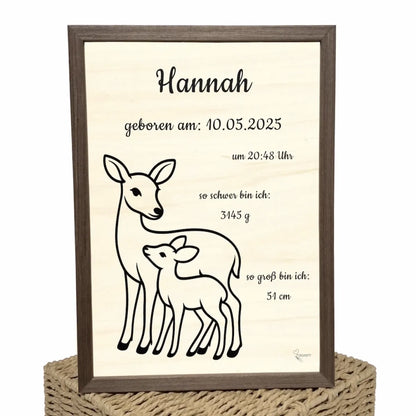 personalisierte Geburtstafel Holz