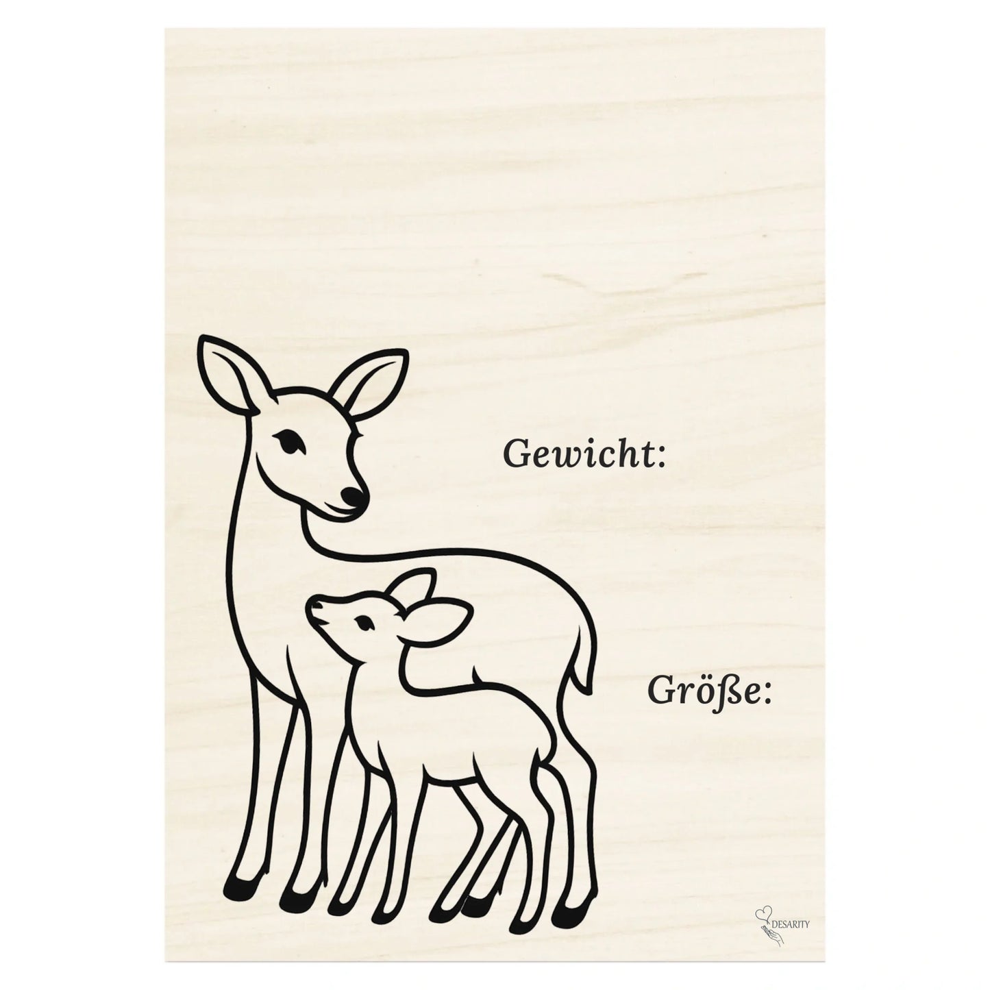 Geburtstafel aus Holz 