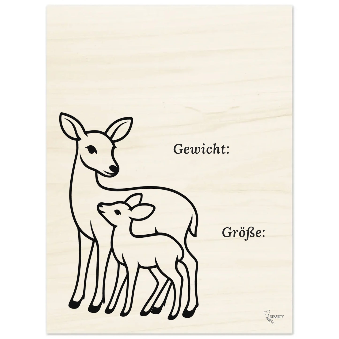 Geburtstafel aus Holz 